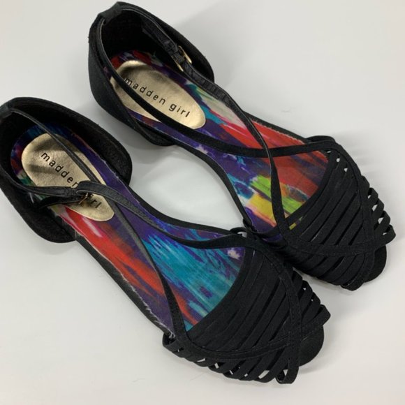Madden Girl Shoes - MADDEN GIRL Smerk Flat Black Sandal Sz. 9